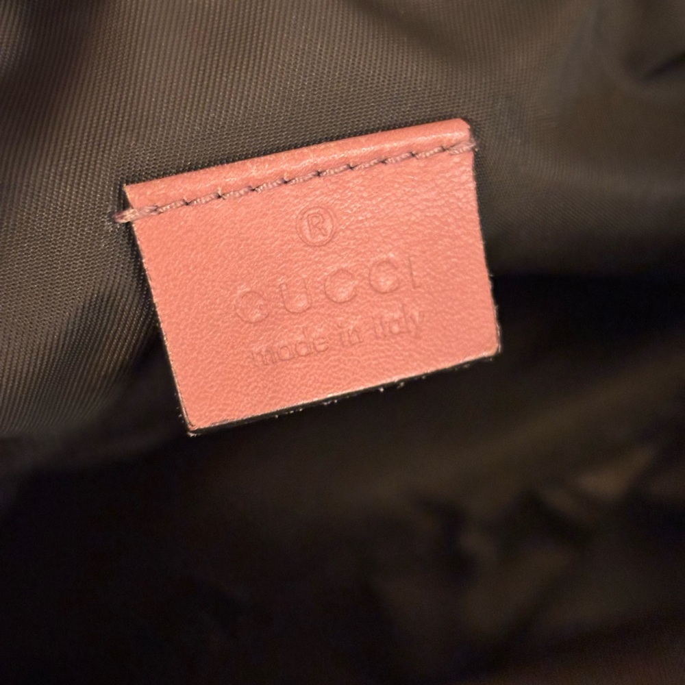 GUCCI GG Beige & Pink Monogram Mini Pochette Shoulder Bag LIKE NEW - Picture 11 of 12